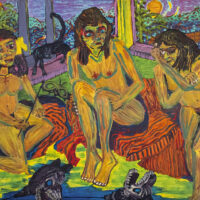 3 Amigas Brincando (a partir de Ernst L. Kirchner), ZMB, 2018, Porto, óleo sobre tela, 100x70 – Ref CCZB18-006 [COLECÇÃO CRUZES CANHOTO]