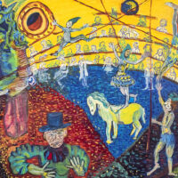 "O Circo de Amigos" (a partir de Marc Chagall), ZMB, 2018, Porto, óleo sobre tela, 100x70cm - CCZB18-007 [INDISPONÍVEL / UNAVAILABLE]