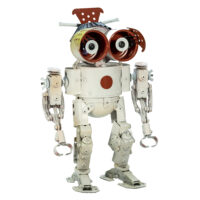 Nº550 Robot Japão, Sátrapa, 2022-05-28, Estação Marciana de Santiago de Compostela, objectos metálicos diversos, tintas, 21x30x14cm - Ref CCFA24-011