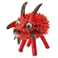 Ouriço Bizarro (vermelho), Mina Gallos, 2024, Galegos - Barcelos, barro vidrado e pintado, 14x20x25cm – Ref CCP24-040 [INDISPONÍVEL / UNAVAILABLE]