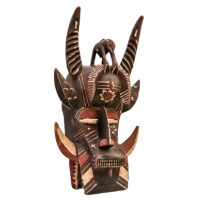 Máscara Ritual, Senufo, Costa do Marfim / Mali, Séc. XX. madeira, pigmentos, 23x46x17cm – Ref CCT24-048