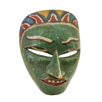 Máscara Wayang, Topeng Dieng, Java - Indonésia, início Séc. XX, madeira, tintas, 15x19x15cm – Ref CCT24-076
