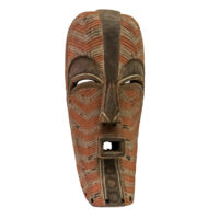 Máscara Kifwebe, Songye, R.D. Congo, Séc. XX, madeira, pigmentos, 16x41x13cm – Ref CCT24-088