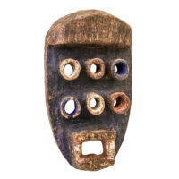 Máscara ritual, Grebo, Libéria / Costa do Marfim, Séc. XX, madeira, pigmentos, 18x30x9cm – Ref CCT24-103