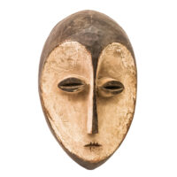 Máscara ritual, Lwalwa, R.D. Congo, Séc. XX, madeira, pigmentos, 23x36x12cm– Ref CCT24-110