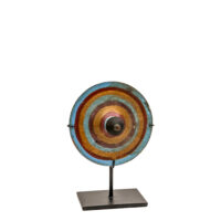 Pião (Gasing / Spinning Top), Sasak, Lombok - Indonesia, Séc. XX, madeira, metal, tintas, 12x12x9cm – Ref CCT24-157