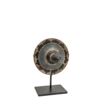 Pião (Gasing / Spinning Top), Sasak, Lombok - Indonesia, séc. XX, madeira, metal, tintas, 12x12x12cm – Ref CCT24-184