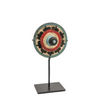 Pião (Gasing / Spinning Top), Sasak, Lombok - Indonesia, séc. XX, madeira, metal, tintas, 12x12x10cm – Ref CCT24-185