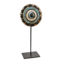 Pião (Gasing / Spinning Top), Sasak, Lombok - Indonesia, séc. XX, madeira, metal, tintas, 12x12x10cm – Ref CCT24-186