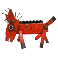 Burro Endemonhado, Idalécio, 2016-12-23, Águeda, madeira, tintas, objectos diversos, 47x34x21cm – Ref CCID25E-006