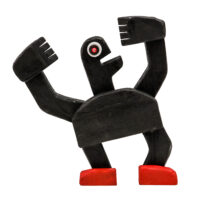 Puderôzo Ante Paçádo, Idalécio, 2024, Águeda, madeira, tintas, objectos diversos, 35x35x5cm – Ref CCID25E-012