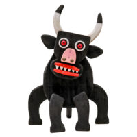 Rei Touro, Idalécio, 2024-09, Águeda, madeira, tintas, objectos diversos, 24x36x13cm – Ref CCID25E-014