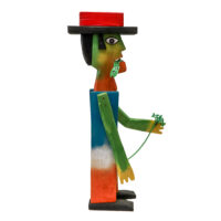 Adão e a Cóbra da Éba, Idalécio, 2017-06, Águeda, madeira, tintas, objectos diversos, 30x55x14cm – Ref CCID25E-017