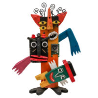 O Bôca-Tôrta, Idalécio, 2018-05-10, Águeda, madeira, tintas, objectos diversos, 39x49x12cm – Ref CCID25E-019