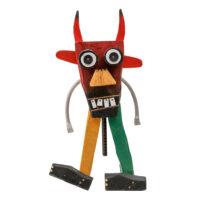 Diabo Dumadôr da Cóbra da Éba, Idalécio, 2018, Águeda, madeira, tintas, objectos diversos, 25x45x18cm – Ref CCID25E-021