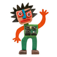 Ilétressista Intrutádo, Idalécio, 2024-02, Águeda, madeira, tintas, objectos diversos, 33x44x7cm – Ref CCID25E-044