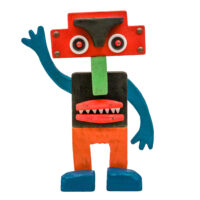 Zé Ródas, Idalécio, 2024-05-20, Águeda, madeira, tintas, objectos diversos, 23x30x7cm – Ref CCID25E-049