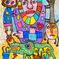 Calendário 05, Idalécio, 2020-01, Acrílico sobre cartolina, 62x90cm – Ref CCID25P-005