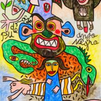 Calendário 07, Idalécio, 2020, Acrílico sobre cartolina, 62x90cm – Ref CCID25P-007