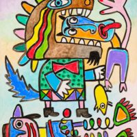 Calendário 08, Idalécio, 2020-05, Acrílico sobre cartolina, 62x89cm – Ref CCID25P-008