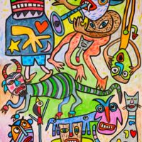 Calendário 10, Idalécio, 2019, Acrílico sobre cartolina, 62x89cm – Ref CCID25P-010