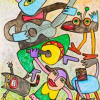 Calendário 11, Idalécio, 2020-01, Acrílico sobre cartolina, 62x90cm – Ref CCID25P-011