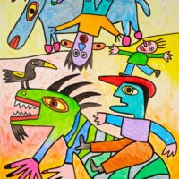 Calendário 12, Idalécio, 2020-01-16, Acrílico sobre cartolina, 62x88cm – Ref CCID25P-012