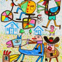 Calendário 14, Idalécio, 2019, Acrílico sobre cartolina, 62x89cm – Ref CCID25P-014