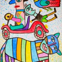 Calendário 15, Idalécio, 2019, Acrílico sobre cartolina, 62x88cm – Ref CCID25P-015