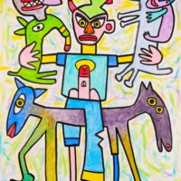 Calendário 17, Idalécio, 2019-10-25, Acrílico sobre cartolina, 62x88cm – Ref CCID25P-017