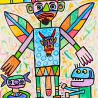 Calendário 18, Idalécio, 2019-11-10, Acrílico sobre cartolina, 62x89cm – Ref CCID25P-018