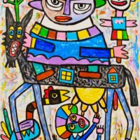 Calendário 19, Idalécio, 2019, Acrílico sobre cartolina, 62x92cm – Ref CCID25P-019