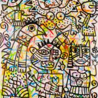 Calendário 21, Idalécio, 2019-02, Acrílico sobre cartolina, 62x89cm – Ref CCID25P-021