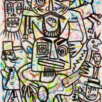 Calendário 22, Idalécio, 2019-02, Acrílico sobre cartolina, 62x90cm – Ref CCID25P-022