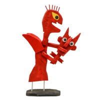 Putina, Mãe do Putino, Idalécio, 2019, Águeda, madeira, tintas, objectos diversos, 33x53x12cm – Ref CCID25E-054