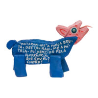 O Urso do Circo, Idalécio, 2022-02-10, Águeda, madeira, tintas, objectos diversos, 33x21x10cm – Ref CCID25E-064-2