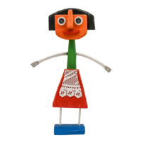 A Menina da Renda, Idalécio, 2020-07, Águeda, madeira, tintas, objectos diversos, 27x40x8cm – Ref CCID25E-065