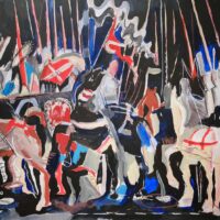 A Batalha de S. Romano de Ucello [Tríptico], Isaac, 2025-06-15, Porto, técnica mista sobre madeira, 228x50cm – Ref CCIS26-005