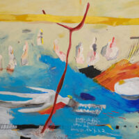 Três Planos para Uma Nova Dupla (Melange), Isaac, 2025-07-07, Porto, técnica mista sobre madeira, 123x57cm – Ref CCIS26-008