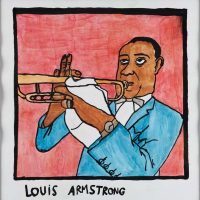 "Louis Armstrong”, 2014, acrílico sobre papel, 35x35cm [INDISPONÍVEL / UNAVAILABLE]